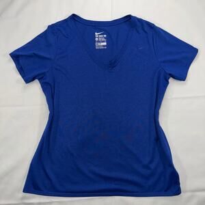Blue The Nike Tee V-Neck Athletic Cut Short Sleeve Dri-Fit Size XL